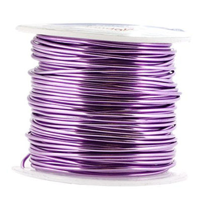 Picture of Mandala Crafts Anodized Aluminum Wire for Sculpting, Armature, Jewelry Making, Gem Metal Wrap, Garden, Colored and Soft, 1 Roll(16 Gauge, Violet)