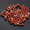 Picture of LPBeads 100PCS 8mm Natural Red Jasper Gemstone Round Loose Beads for Jewelry Making with Crystal Stretch Cord