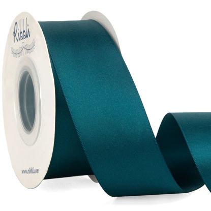 Picture of Ribbli Double Faced Teal Ribbon,1-1/2” x Continuous 25 Yards,Use for Bows Bouquet,Gift Wrapping,Floral Arrangement