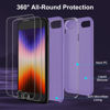 Picture of xiwxi iPhone SE Case 2022/3rd/2020,iPhone 8/7 Case,with [2xTempered Glass Screen Protector] [360 Full Body Shockproof] [Heavy Dropproof],Liquid Silicone+Glass Screen Phone Case-Purple