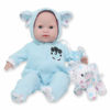 Picture of JC Toys 15" Realistic Soft Body Baby Doll with Open/Close Eyes Berenguer Boutique | Elephant Hooded Onesie Theme|Blue | Ages 2+