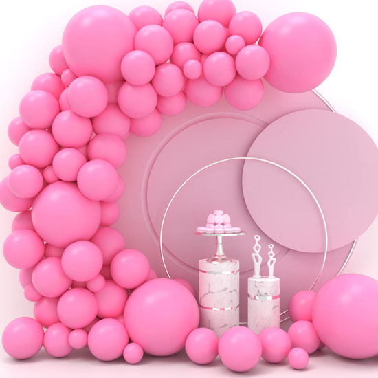 Picture of JOYYPOP Pink Balloons 110 Pcs Pink Balloon Garland Kit Different Sizes 5 10 12 18 Inch Pink Balloons for Birthday Valentine's Day Party Decorations