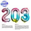 Picture of GOER 2023 Foil Number Balloons for 2023 New Year Eve Festival Party Supplies Graduation Decorations (Multicolour,16 Inch)