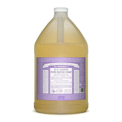 Picture of Dr. Bronner’s - Pure-Castile Liquid Soap (Lavender, 1 Gallon) - Made with Organic Oils, 18-in-1 Uses: Face, Body, Hair, Laundry, Pets and Dishes, Concentrated, Vegan, Non-GMO