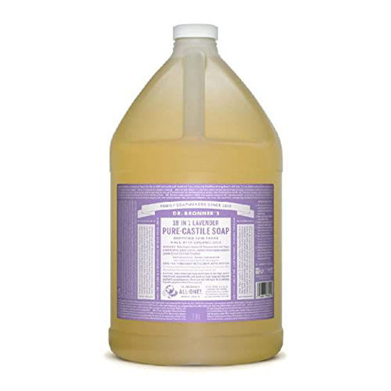 Picture of Dr. Bronner’s - Pure-Castile Liquid Soap (Lavender, 1 Gallon) - Made with Organic Oils, 18-in-1 Uses: Face, Body, Hair, Laundry, Pets and Dishes, Concentrated, Vegan, Non-GMO