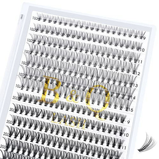 Picture of Lash Clusters 10D-0.10D+20D-0.07D B&Q LASH Individual Lashes 280 Clusters False Eyelash 9-16MIX Lash Clusters Extensions Individual Lashes Cluster DIY Eyelash Extensions at Home (10D+20D,9-16MIX)