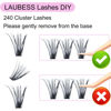 Picture of Cluster Lashes 240 Individual Lashes D Curl Lash Clusters Volume Eyelash Clusters DIY Lash Extension Kit Fluffy Cluster Eyelash Extensions (40D-0.07D, 19mm)