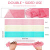 Picture of 3 Pieces African Net Sponge, African exfoliating net African Net Long Net Bath Sponge Exfoliating Shower Body Scrubber Back Scrubber Skin Smoother（Pink, Green, Off-White）