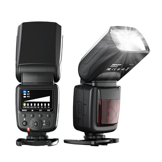 Picture of PHOTOOLEX FK300 Camera Flash Speedlite for Canon Nikon Sony Panasonic Olympus Fujifilm Pentax Sigma Minolta Leica and Other SLR Digital Cameras and Digital Cameras with Single Contact Hot Shoe