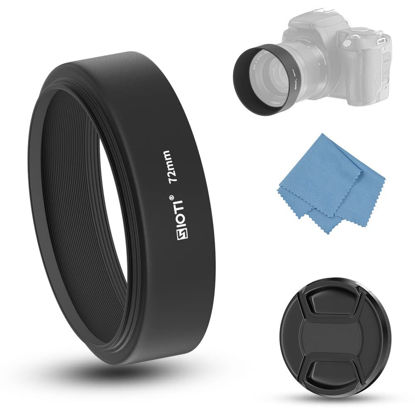 Picture of SIOTI 72mm Lens Hood, Matte Treatment Inside, Aluminum Material, Compatible with All Camera Lens S/C/N/F/O/P etc.(72mm)