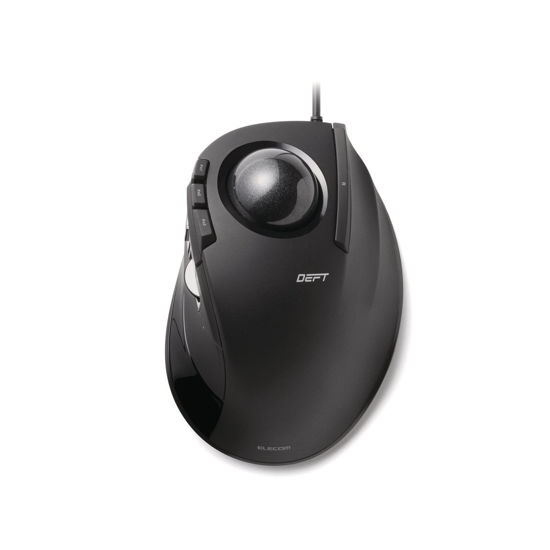 Picture of ELECOM DEFT Trackball Mouse, Wired, Finger Control, 8-Button Function with Smooth Tracking, Ergonomic Design, Windows11, macOS (M-DT2URBK)