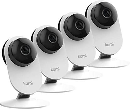 Picture of Kami 1080P Security Camera 4PCS, Wireless IP Home Surveillance System with Face Detection, Activity Zone, Seamless Footage Playback with Kami & YI Home APP, Compatible with Alexa & Google