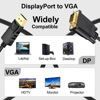 Picture of DisplayPort to VGA Cable 6 Ft, 2-Pack Display Port DP to VGA Adapter Cord Male to Male HD Video 1080P for Computer, Monitor, TV, Projector