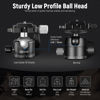 Picture of NEEWER Low Profile Camera Tripod Ball Head, 36mm Metal Panorama Ball Head Compatible with Arca 1/4” Quick Release Plate for Tripod Monopod Slider DSLR Camera Camcorder, Load Capacity: 33lb/15kg -GM36