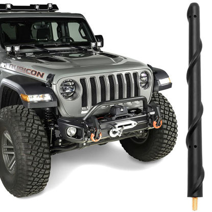 Picture of BASIKER Antenna for Jeep Wrangler Gladiator JL JK JT Rubicon Sahara 2007-2023, Short Jeep Wrangler Unlimited Sport 4xe Willys Mojave Antenna Replacement, 7 Inch Jeep Wrangler Gladiator Accessories