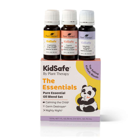 Picture of Plant Therapy KidSafe The Essentials Blend Set 100% Pure, Undiluted, Therapeutic Grade, KidSafe Essential Oils for Calming, Sleep, and Immune Support, 10 ml (1/3 oz) Each