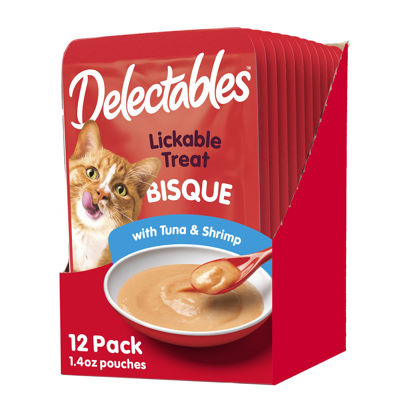 Picture of Delectables Bisque Lickable Wet Cat Treats - Tuna & Shrimp - 12 Pack