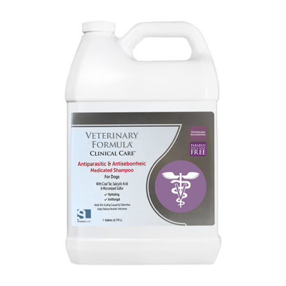 Picture of Veterinary Formula Clinical Care Antiparasitic & Antiseborrheic Medicated Dog Shampoo, 128oz - Help Alleviate Your Dog's Flaky Skin and Coat - Paraben, Dye, Soap Free