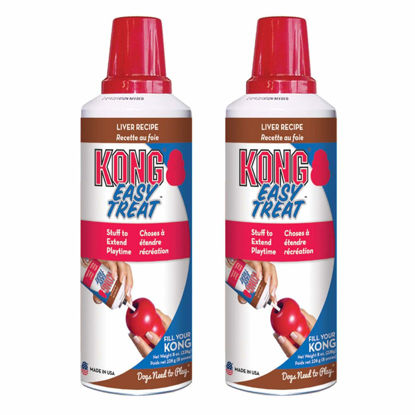 Picture of KONG Easy Treat Liver - Spreadable Dog Treat Paste for Lick Mats - Pet Treat Spray for Dog Enrichment - Dog Treat Paste for Slow Feeder - Liquid Treat for Dogs - 8 oz, Liver (2 Pack)