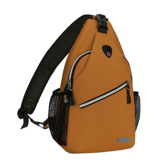 GetUSCart- MOSISO Sling Backpack, Multipurpose Crossbody Shoulder Bag  Travel Hiking Daypack, Brown, Medium