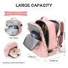 Picture of Large Travel Backpack Women, Carry On Backpack,Hiking Backpack Waterproof Outdoor Sports Rucksack Casual Daypack with USB Charging Port Shoes Compartment,Pink…