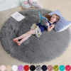 Picture of Gray Round Rug for Bedroom,Fluffy Circle Rug 6'X6' for Kids Room,Furry Carpet for Teen's Room,Shaggy Circular Rug for Nursery Room,Fuzzy Plush Rug for Dorm,Grey Carpet,Cute Room Decor for Baby