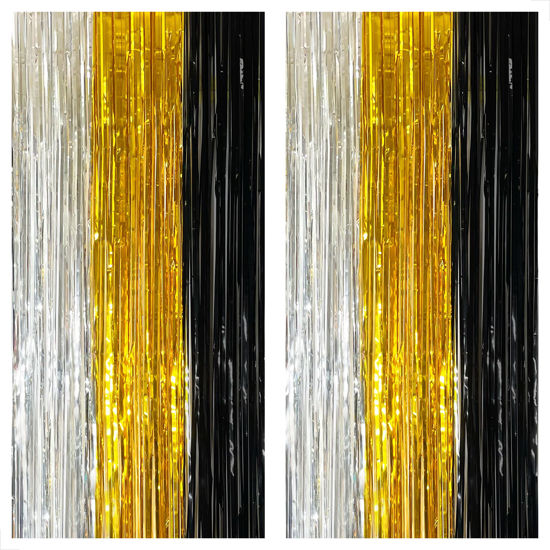6.4x8 Feet Silver Fringe Backdrop - Pack Of 2, Silver Streamers Backdrops  For Photoshoot, Silver Graduation Party Decorations 2023, Silver Backdrop