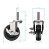 Picture of HOLKIE Caster Wheels 3 inch Locking Stem Casters, 3/8" -16 x 1-1/2" (Stem Diameter 3/8", Stem Length 1-1/2") Threaded Stem Casters Swivel Casters Set of 4 Heavy Duty Castors Black