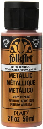 Picture of FolkArt Metallic Acrylic Paint in Assorted Colors (2 Ounce), 663 solid Bronze