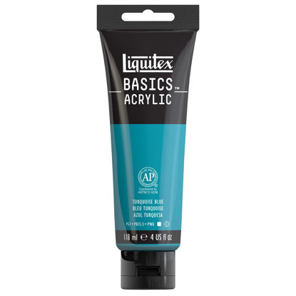 Picture of Liquitex BASICS Acrylic Paint, 118ml (4-oz) Tube, Turquoise Blue