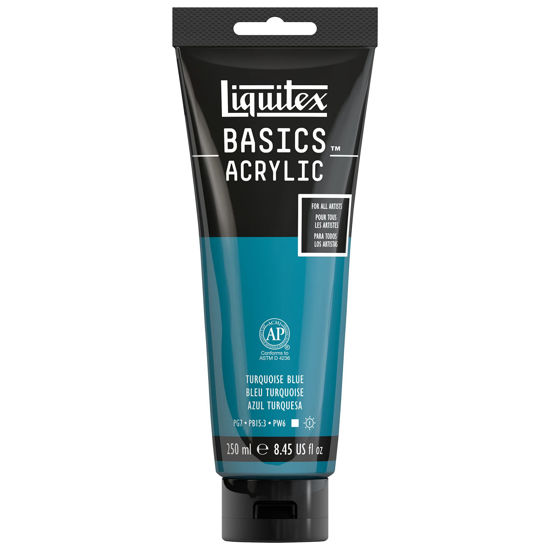 Picture of Liquitex BASICS Acrylic Paint, 250ml (8.5-oz) Tube, Turquoise Blue