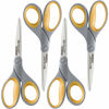 Picture of Westcott 17598 8-Inch Titanium Scissors For Office and Home, Yellow/Gray, 4 Pack