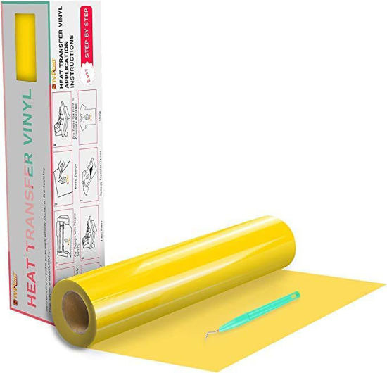 GetUSCart- HTVRONT Heat Transfer Vinyl Yellow HTV Vinyl Rolls - 12 x 20ft  Yellow Iron on Vinyl for All Cutter Machine, Yellow HTV Vinyl for Shirts -  Easy to Cut & Weed