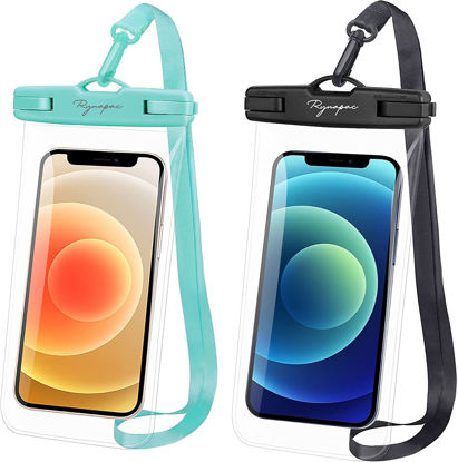 Picture of Waterproof Phone Pouch - 7.5in Universal Water Proof Cell Phone Case for Beach Travel Must Haves, Cruise Essentials Waterproof Phone Bag with Lanyard for iPhone 14 Pro Max Galaxy S23 Ultra Ship Cards