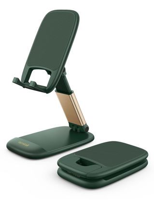 Picture of Lamicall Green Phone Stand for Desk - Dark Green Cell Phone Holder Green Desk Accessories Desktop Office Must Have Compatible with iPhone 13 Pro Max Mini, 12 11 XR X 8 7 6 Plus SE, 4-8'' Smartphone