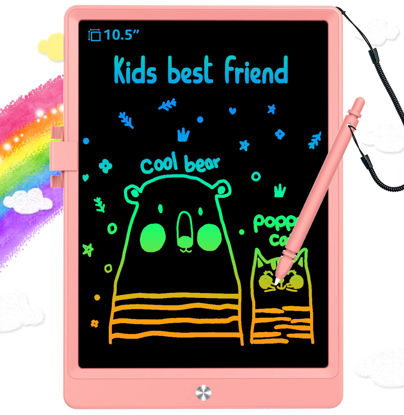 Picture of LCD Writing Tablet Doodle Board,10.5 inch Colorful Drawing Pad,Electronic Drawing Tablet, Drawing Pads,Travel Gifts for Kids Ages 3 4 5 6 7 8 Year Old Girls Boys (Pink)