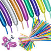 Picture of Metallic 260 long balloons 100 Pack Multicolored Twisting Animal Balloons Modeling Long Magic Balloons for DIY Animal Model Wedding Birthday Festival Party Decorations(Metallic long Balloons Assorted)