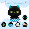 Picture of Mewaii 14 Inch Mushroom Plush, Cute Cat Plush Pillow Soft Plushies Squishy Throw Pillow, Kawaii Mermaid Black Cat Stuffed Animals Kawaii Plush Toys Decoration Gift for Girls Boys