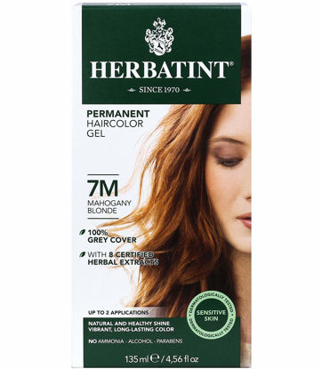 Picture of Herbatint Permanent Haircolor Gel, 7M Mahogany Blonde, Alcohol Free, Vegan, 100% Grey Coverage - 4.56 oz