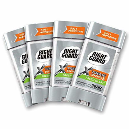 Picture of Right Guard Xtreme Defense Antiperspirant Deodorant Gel, Fresh Blast, 4 Ounce (Pack of 4)