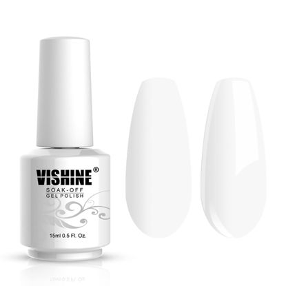 Picture of Vishine Gelpolish Professional Manicure Salon UV LED Soak Off Gel Nail Polish Varnish Color French White (1323)