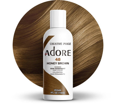 Picture of Adore Semi Permanent Hair Color - Vegan and Cruelty-Free Hair Dye - 4 Fl Oz - 048 Honey Brown (Pack of 1)