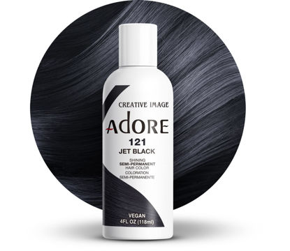 Picture of Adore Semi Permanent Hair Color - Vegan and Cruelty-Free Hair Dye - 4 Fl Oz - 121 Jet Black (Pack of 1)