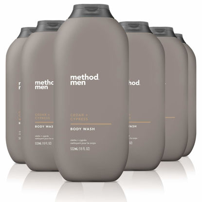 Picture of Method Men Body Wash, Cedar + Cypress, Paraben and Phthalate Free, 18 FL Oz (Pack of 6)