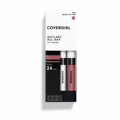 Picture of COVERGIRL Outlast All-day Moisturizing Lip Color, Wine To Five, 2 Count (Pack of 1)