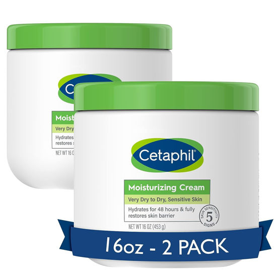 Picture of Cetaphil Body Moisturizer, Hydrating Moisturizing Cream for Dry to Very Dry, Sensitive Skin, NEW 16 oz 2 Pack, Fragrance Free, Non-Comedogenic, Non-Greasy