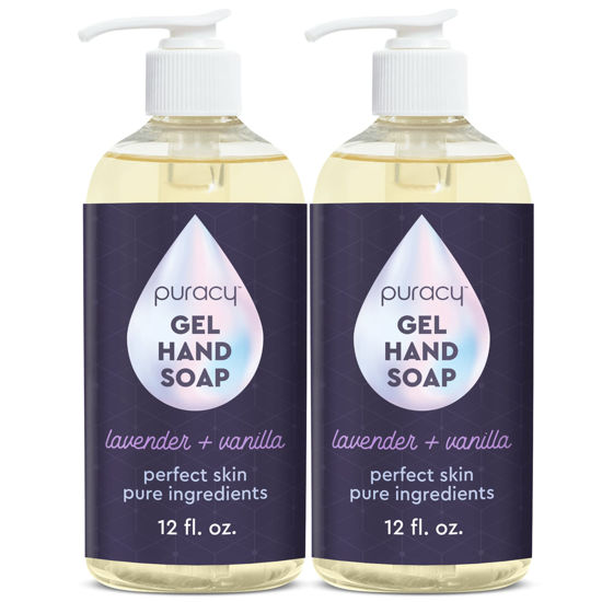 Picture of Puracy Organic Hand Soap, For the Professional Hand Washers We've All Become, Moisturizing Natural Gel Hand Wash Soap, Liquid Hand Soap Refills for Soft Skin (12 fl.oz, Lavender & Vanilla) 2-Pack