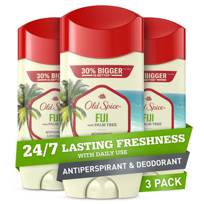 Picture of Old Spice Men's Antiperspirant & Deodorant Fiji with Palm Tree, 3.4oz, Pack of 3