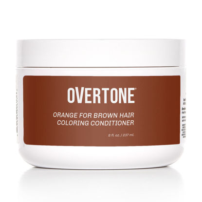 Picture of oVertone Haircare Color Depositing Conditioner - 8 oz Semi Permanent Hair Color Conditioner with Shea Butter & Coconut Oil - Orange Temporary Cruelty-Free Hair Color for Brown Hair (Orange)