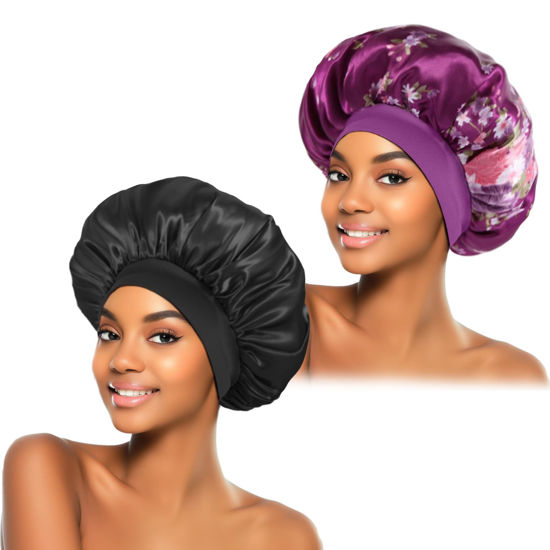 Black Silk Sleep Bonnet